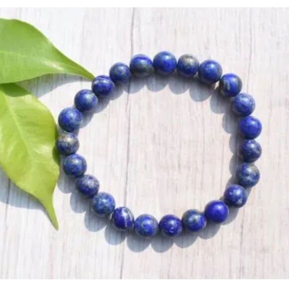6mm LAPIS LAZULI BEADED HEALING BRACELET - Picture 2 of 9